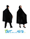 Cape a capuche en velours noir ou rouge 140 cm