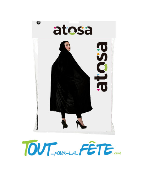 Cape a capuche en velours noir ou rouge 140 cm