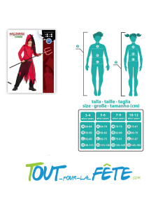 Déguisement de diable taille enfant tunique et trois tissus 2