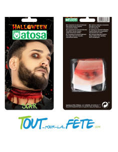 Effet égorgé avec colle adhésif blessure au cou réaliste 2