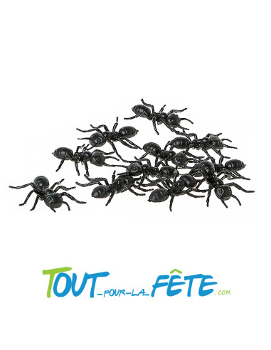 12 fourmis noir 5x4 cm en plastique