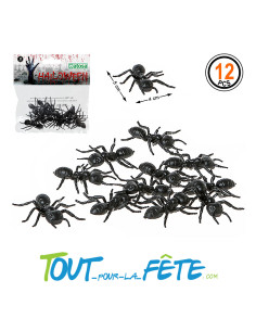 12 fourmis noir 5x4 cm en plastique 2