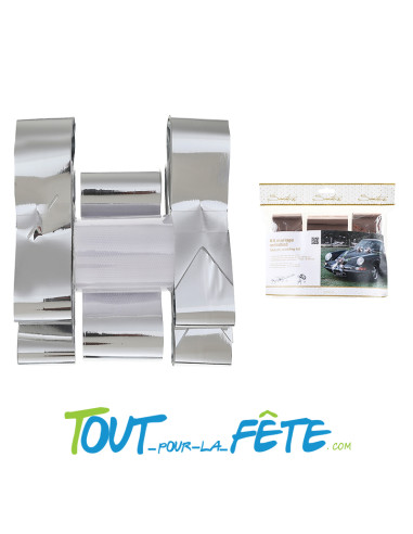 Kit mariage voiture ( tulle - 4 noeuds automatiques - 1 grand noeud automatique )
