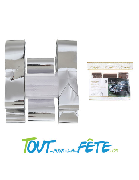 Kit mariage voiture ( tulle - 4 noeuds automatiques - 1 grand noeud automatique )