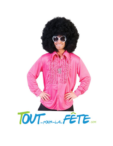 Chemise disco rose homme taille XXL