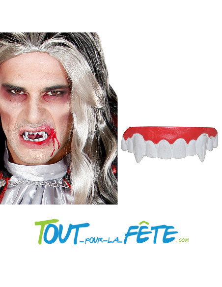 Dentier de vampire assoiffé de sang Halloween ou de fête déguisée
