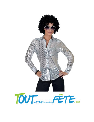 Veste disco argentée a sequin taille adulte...