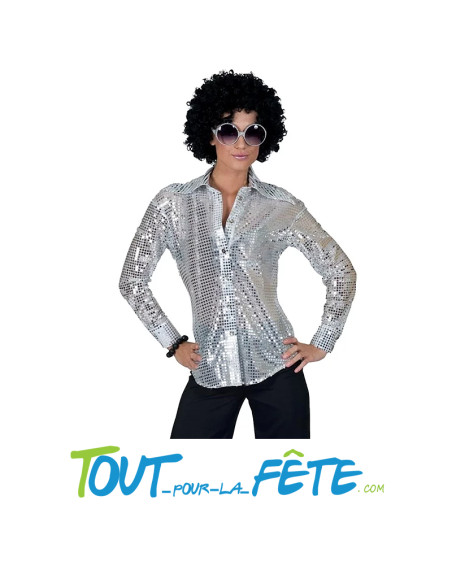 Veste disco argentée a sequin taille adulte pour vos soirée
