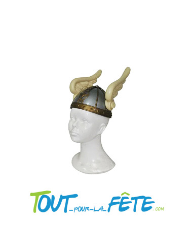 Casque de gaulois argent avec ailes argent, or, blanc