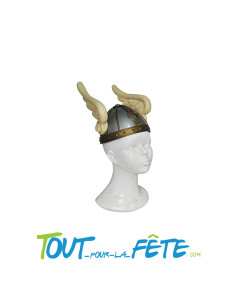 Casque de gaulois argent avec ailes argent, or, blanc