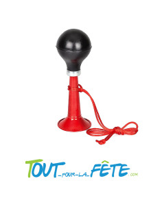 Trompette klaxon Pouêt avec Corde Noir et Rouge 18 cm