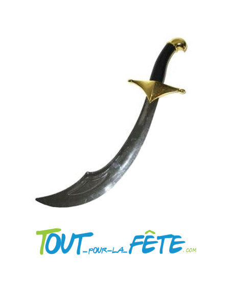 Sabre courbé arabe / pirate 50 cm noir et or