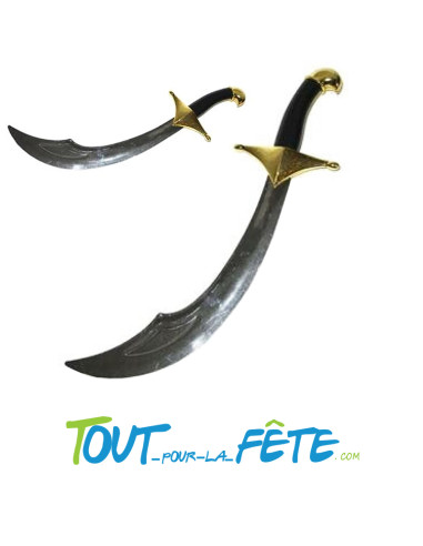 Sabre courbé arabe / pirate 50 cm noir et or
