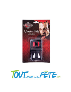Dents de vampire avec capsules de faux sang non toxique