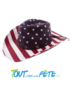 Chapeau de cowboy Amérique / USA adulte luxe cordon réglable 2