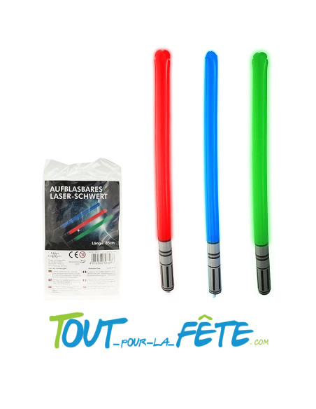 Sabre laser gonflable 85cm 3 couleurs