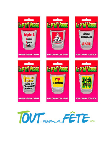 Shooter à mentions humoristique ( 6 modèles aléatoires ) Apéro Party