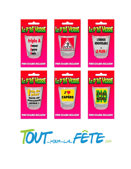 Shooter à mentions humoristique ( 6 modèles aléatoires ) Apéro Party