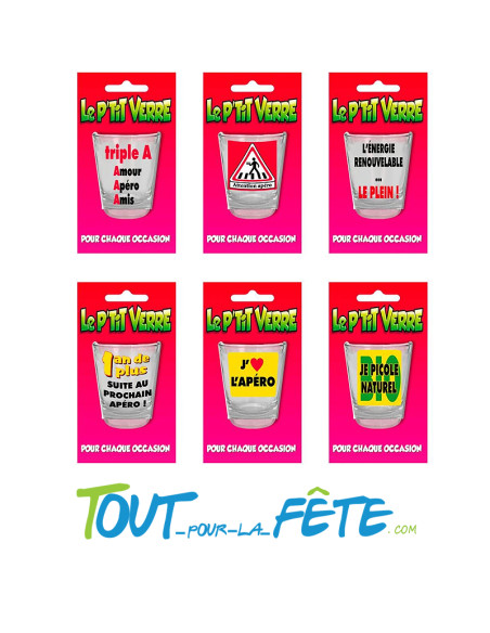 Shooter à mentions humoristique ( 6 modèles aléatoires ) Apéro Party