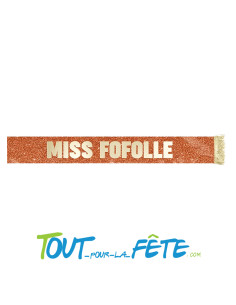Echarpe miss fofolle dorée à paillettes orange 79 cm