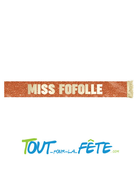Echarpe miss fofolle dorée à paillettes orange 79 cm