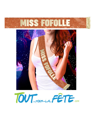 Echarpe miss fofolle dorée à paillettes orange 79 cm