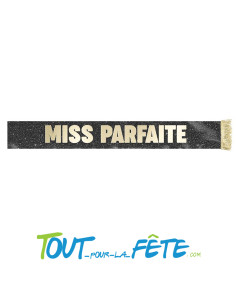Echarpe miss parfaite doré à paillettes noires idée cadeau drôle
