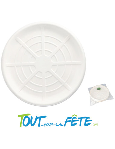 Plateau fruit en mer en polystyrène 47cm canne de sucre "pure"