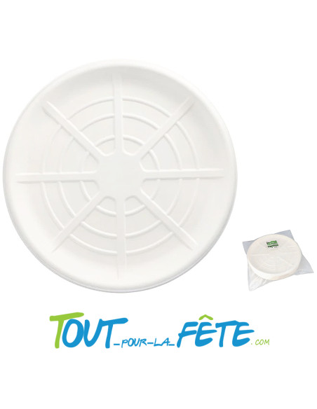 Plateau fruit en mer en polystyrène 47cm canne de sucre "pure"