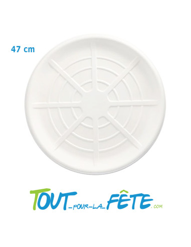 Plateau fruit en mer en polystyrène 47cm canne de sucre "pure"