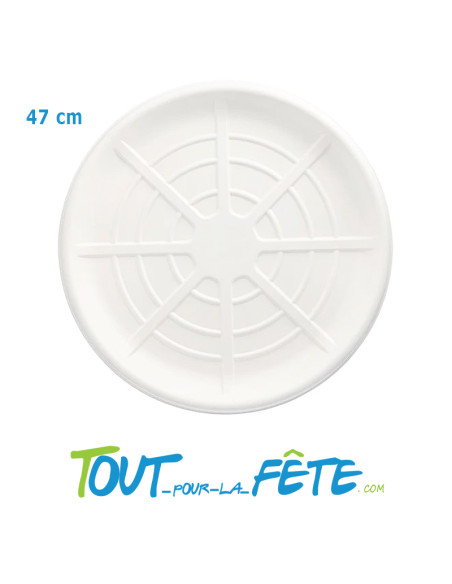 Plateau fruit en mer en polystyrène 47cm canne de sucre "pure"