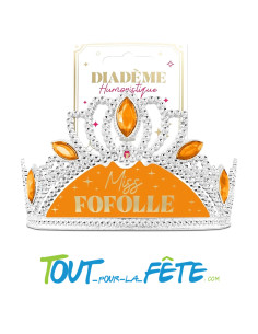 Diadème argent, or, orange Miss fofolle accessoire humoristique