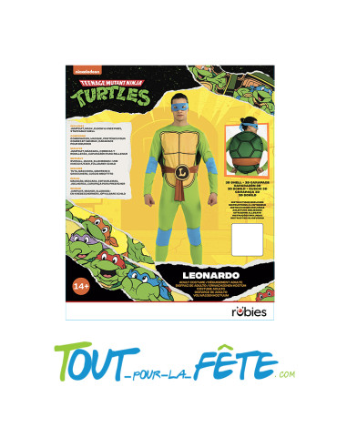 Déguisement de tortue ninja leonardo avec carapace a rembourrée taille adulte