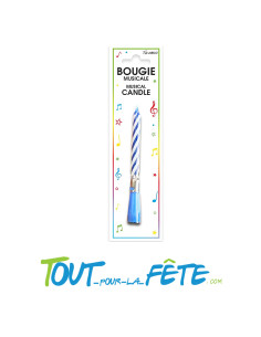Bougie musical 12 cm rose ou bleu pour accompagner le gâteau d'anniversaire 2