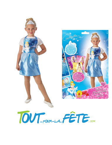 Déguisement de la princesse Cendrillon bleue ( robe + tiare ) 3 - 6 ans