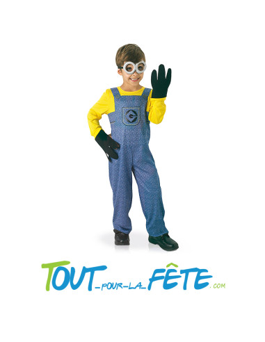 Déguisement les Minions taille enfant salopette, gants, lunette