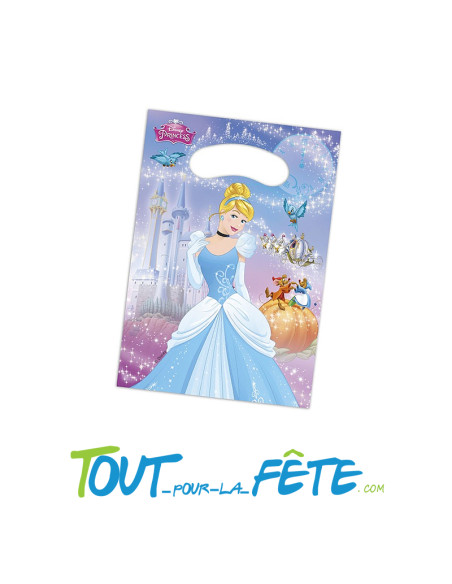 Lot de 6 sacs à cadeau Princesses Disney © Cendrillon 16,5 cm x 23 cm