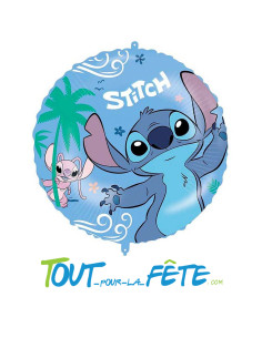 Ballon aluminium rond Stitch licence officielle  46cm gonflage air ou hélium 2
