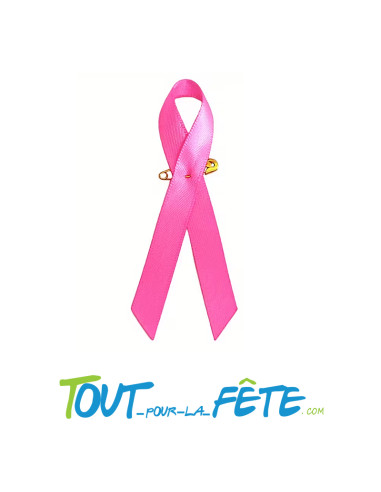 Petit noeud rose Octobre rose avec épingle sensibilisation au cancer du sein
