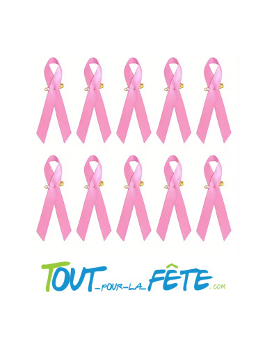 Petit noeud rose Octobre rose avec épingle sensibilisation au cancer du sein