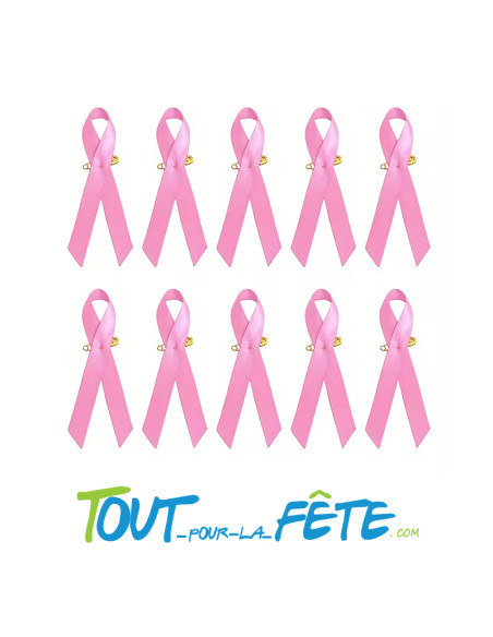 Petit noeud rose Octobre rose avec épingle sensibilisation au cancer du sein