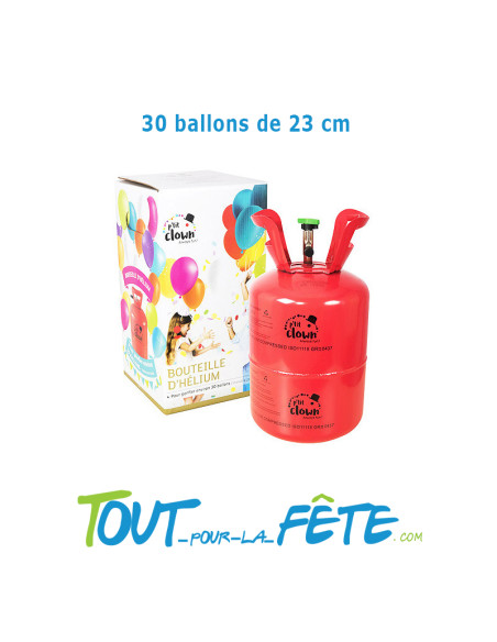 Bouteille ou bombonne d'hélium jetable 0.20 m3 Gonflez jusqu'à 30 ballons