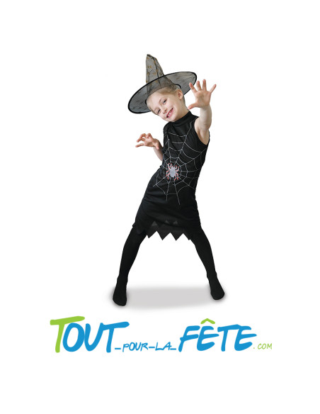 Déguisement de sorcière ( robe sans manche avec chapeau ) taille enfant
