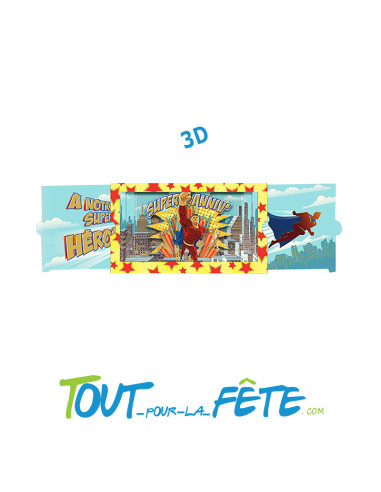 Carte 3D anniversaire "A notre super héros" donnez du relief à votre carte
