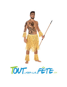 Set hawaien 5 pièces (jupe, 2 brassards, 2 accessoires pour cheville)
