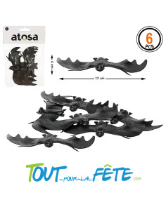 6 chauve souris noir 4x12cm décorer votre table de fête 2