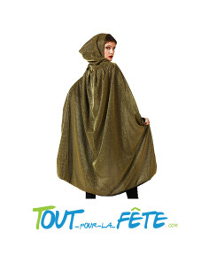 Cape à capuche réversible noir et or 120 cm taille unique