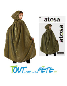 Cape à capuche réversible noir et or 120 cm taille unique 2