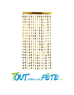 Rideau métallique a frange étoile or 200 x 100 cm fête...