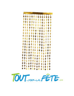 Rideau métallique a frange étoile or 200 x 100 cm fête... 2